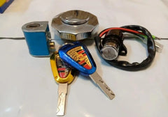 70cc Bike Key Switch Kit Golden Metal 3-Piece Set