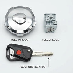 3-Piece Bike Security Kit Black Metal Heavy Duty