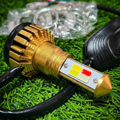 LED Headlight for Motorcycle - Bright, Durable, Gold Black