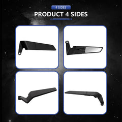 Motorcycle Rearview Mirror Black Wind Wing 360° Adjustable