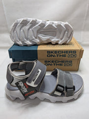 Men Grey Microfiber Casual Sandals with Straps