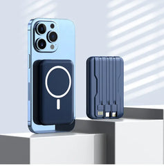 Wholesale cross-border magnetic power bank 10000 wireless charging self-wired fast charging Magsafe mobile power gift printing