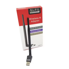 UW11 Alfa Net Wireless-N USB WiFi Adapter with Antenna | 2.4GHz 150/300Mbps High-Speed Network Dongle for PC, Laptop, Windows & Linux – IEEE 802.11b/g/n, Soft AP Utility