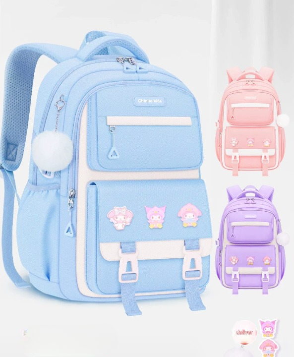 Premium School Bag | Waterproof Backpack | 43cm x 30cm | Spacious & Durable | For Students up to Grade 5 | Blue