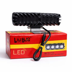 4 Lens Flasher Fog Light 40W – Dual Color White & Yellow LED Strobe Light for Bike & Car (DC 9V–80V) | Pack of 2 with Button