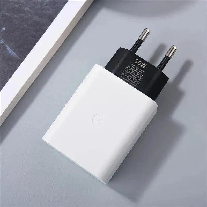 Google Original 30W USB-C PD Fast Charger Adapter for Pixel 6, 6 Pro, 7, 7 Pro, 8, 8 Pro, Pixel Fold, Chromebook & USB-C Devices (Adapter Only)
