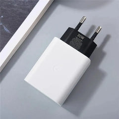 Google Original 30W USB-C PD Fast Charger Adapter for Pixel 6, 6 Pro, 7, 7 Pro, 8, 8 Pro, Pixel Fold, Chromebook & USB-C Devices (Adapter Only)