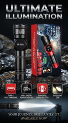 XA-B606 Aluminum Alloy Rechargeable LED Flashlight with Digital Power Display