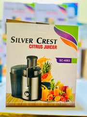 Silver Crest Fruit Juicer With Two Speed Settings I And II For Efficient Juicing Of Various Fruits And Durable Daily Home Use Design