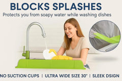 Green Silicone Sink Splash Guard for Kitchen Dishes