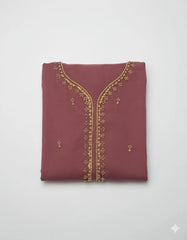 Pink Organza 2-Piece Wedding Suit with Zari Beads Dupatta