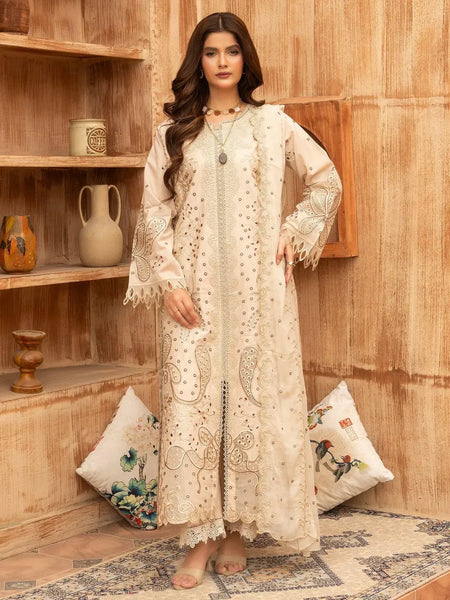Lehran - U4A Women's Embroidered Stitched Suit - Premium Lawn 3 Pcs