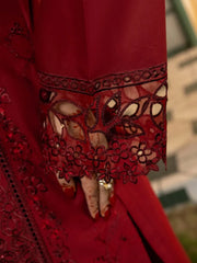 Simt - U3B Maroon Embroidered Lawn Suit for Women - 3 Pcs Set