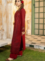 Simt - U3B Maroon Embroidered Lawn Suit for Women - 3 Pcs Set