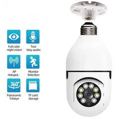 Speed-X Bulb Camera 1080P WiFi 360° Panoramic Security Camera  | Night Vision & Two-Way Audio