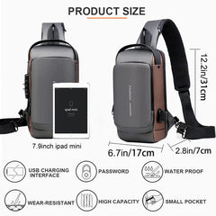 Black Multifunction Anti-Theft USB Charging Crossbody Shoulder Bag | Stylish, Secure & Travel-Ready