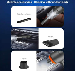 Portable Car Vacuum Black 6" ABS Dust Remover