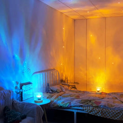 Water Ripple Lamp | 16-Color Rotating LED Night Light with Remote