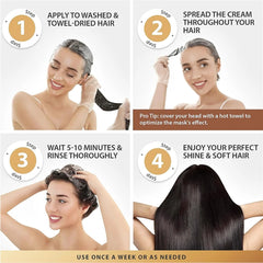 Karseell Collagen Deep Repair Hair Mask 500ml | Argan Oil & Collagen for Smooth, Shiny Hair