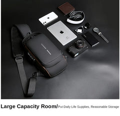Black Multifunction Anti-Theft USB Charging Crossbody Shoulder Bag | Stylish, Secure & Travel-Ready