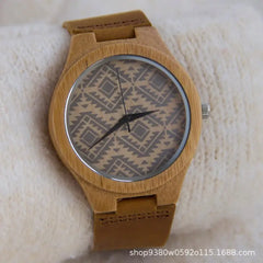Classic Wooden Belt Watch for Men Women Brown