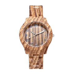 Modern Couple Watch with Large Dial and Sandwood Pattern