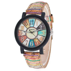 AliExpress New Large Turntable Theme Quartz Watch Wood Grain Belt Casual Style Men's Watch