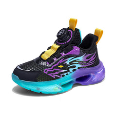 Kids Flame Glowing Sneakers Purple Teal
