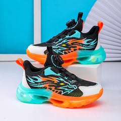 Kids Flame Glowing Sneakers Purple Teal
