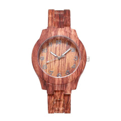 Women's Wood Pattern Digital Watch with Steel Band