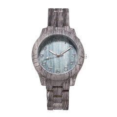 Women's Wood Pattern Digital Watch with Steel Band