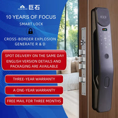 Home-Use Cross-Border Graffiti Smart Lock Fully Automatic Facial Recognition Smart Lock for Entry Doors Fingerprint Password Lock Wholesale