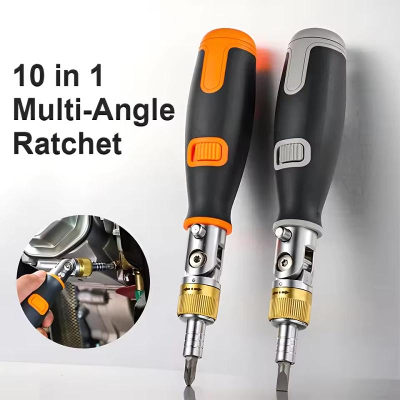 Ratchet Corner 10 in 1 Screwdriver Set New Portable Hidden Bit Combination Multifunction Screwdriver