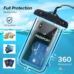 Universal Mobile Phone Transparent Waterproof Bag Three-Layer Sealed Drifting Beach Fishing Underwater 6 inch Swimming Dry Bag