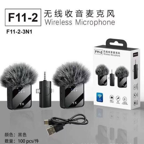 F11 Double MIC ANC + ECHO Mode with Wind Muff Cover. (TypeC + iPhone + Android)