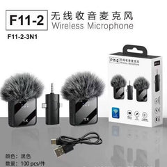 F11 Double MIC ANC + ECHO Mode with Wind Muff Cover. (TypeC + iPhone + Android)