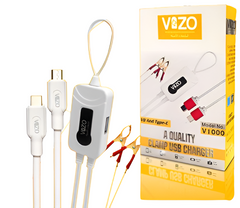 4 in-1 Charger V1000 CLAMP USB Charger | Data Charging Cable for android mobile phones