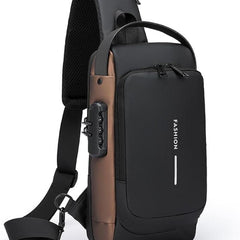 Chest Bag Multifunction Crossbody Sport Running Travel Sling Pack Anti theft USB Charge Shoulder Messenger Pack Luxury Brand Men