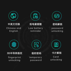New Smart Lock for Home Use, Smart Door Lock with Fingerprint and Password, Entry Door Lock, Swipe Card Door Lock for Apartments and Hotels, Electronic Lock
