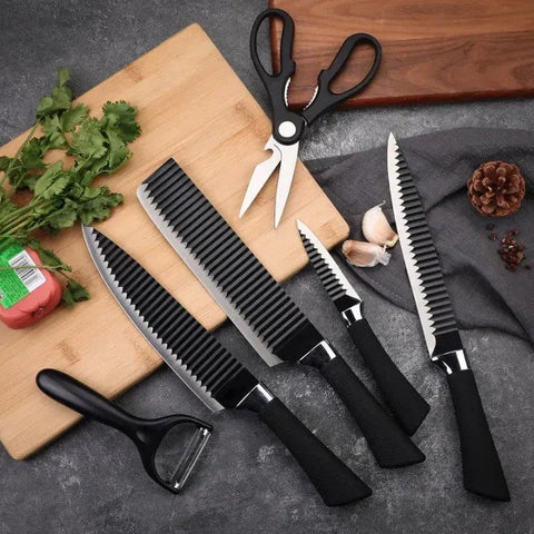 6 Pcs Non Stick Knife Set For Kitchen Professionals Chef Super Sharp High Carbon