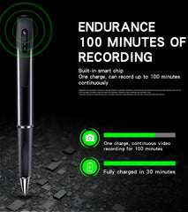 V8 HD 1080P Camera Pen with Voice Recording Video Photo Capture USB Rechargeable Ballpoint Pen
