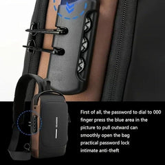 Chest Bag Multifunction Crossbody Sport Running Travel Sling Pack Anti theft USB Charge Shoulder Messenger Pack Luxury Brand Men
