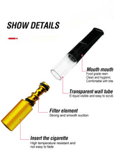 Pack of 2 - Mini Filtration Tobacco Tar Filter Cleanable Microfilter Cigarette Holder Recyclable Smoke Mouthpiece Filtration Smoking Gadgets