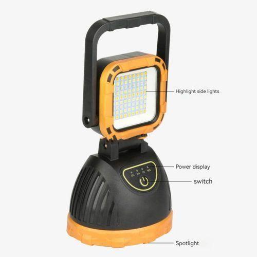 Long lasting Multifunctional 4 in 1 Solar Flashlight USB Rechargeable with powerbank 5000 Portable 180° Adjustable Working Camping Light warm and white light +emergency light