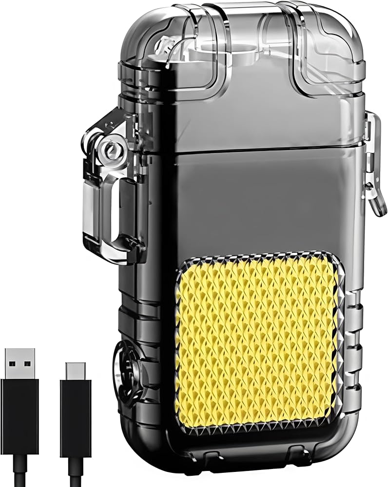 Rechargeable Electronic Ignition Lighter with LED Flash Light