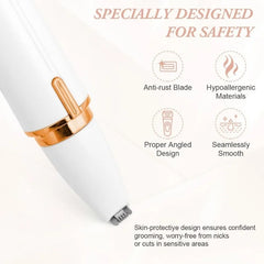 4-in-1 Electric Lady Shaver for Women | Rechargeable Cordless Hair Remover | Bikini Trimmer, Nose & Eyebrow Trimmer | For Face, Legs & Underarms