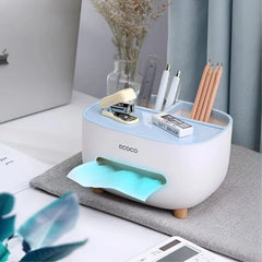 ECOCO Tissue Box with Multifunctional Storage Drawer | Creative Desk Organizer & Tissue Holder | Remote Control & Stationery Organizer | Kitchen, Living Room & Office